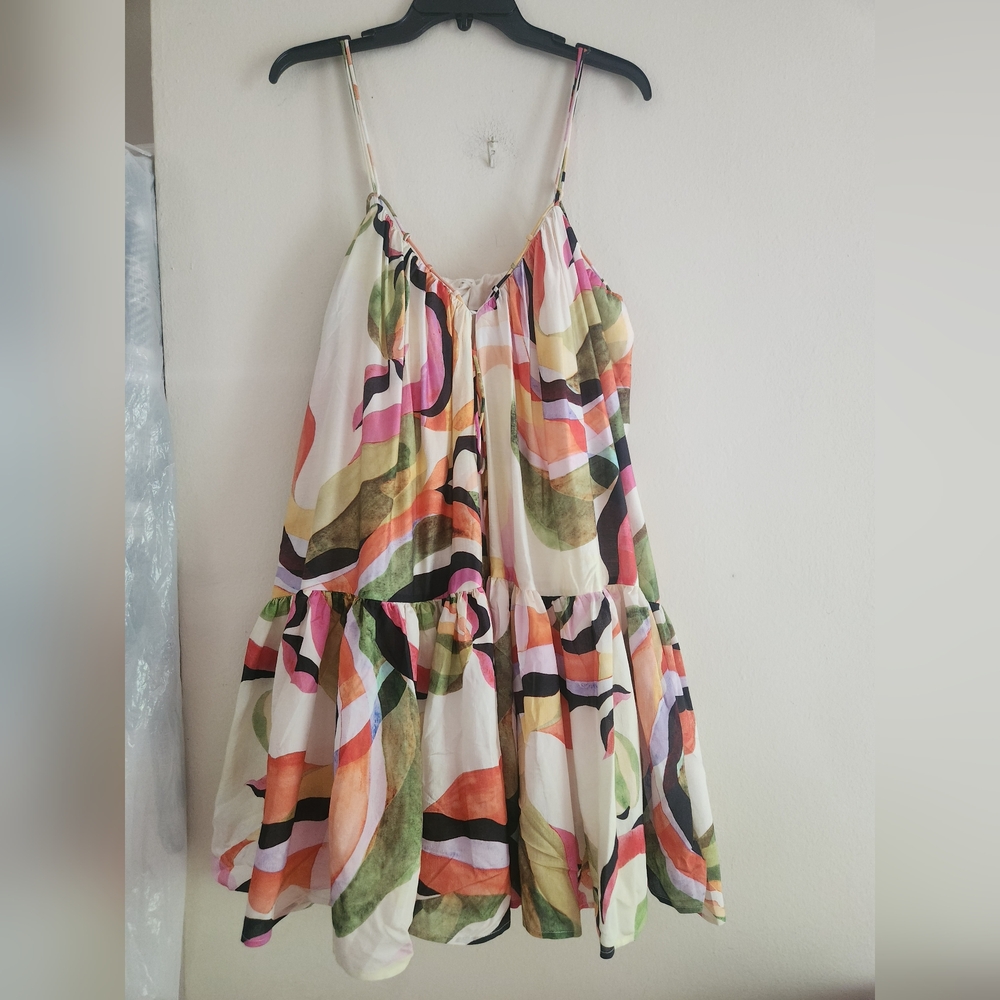 STORE CLOSING .H&M floral A-line Mini Dress multicolored BNWT - Picture 5 of 10